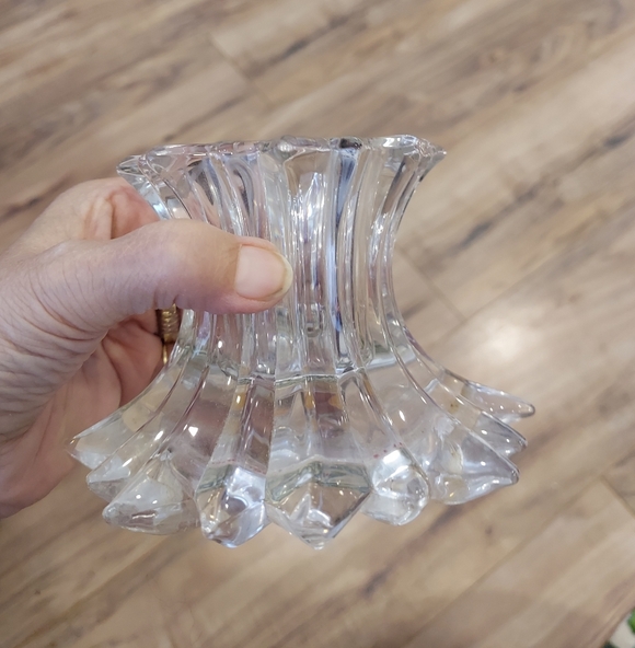 Vintage German PartyLite Aurora P7378 Lead Crystal Votive/Pillar Candle Holder - Picture 1 of 4